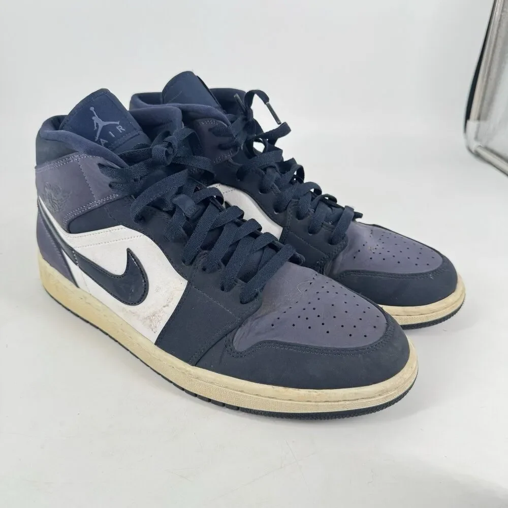 Nike Air Jordan 1 Mid Obsidian Sanded Purple 554724-445 Men’s Size 12 2019